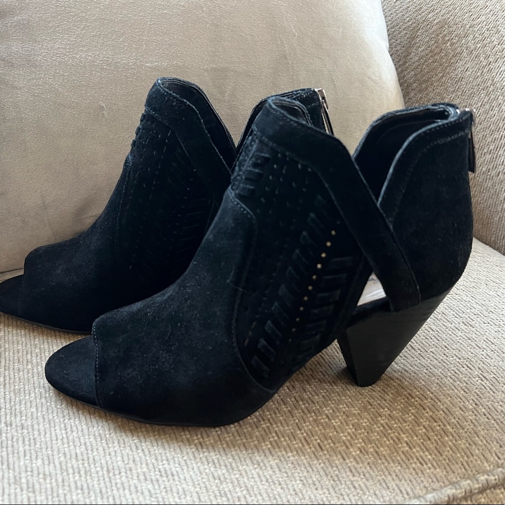 Vince Camuto Booties, Black Suede, 6.5, New